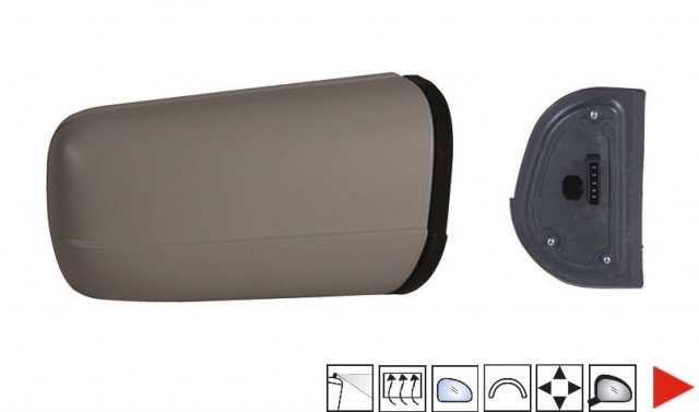 Acessar a peça Espelho direito eletrico, convexo, azul, termico, preparado,5 pins