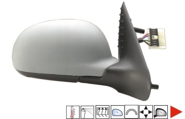 Acessar a peça Espelho direito eletrico, convexo, azul, termico, preparado,sonda temperatura