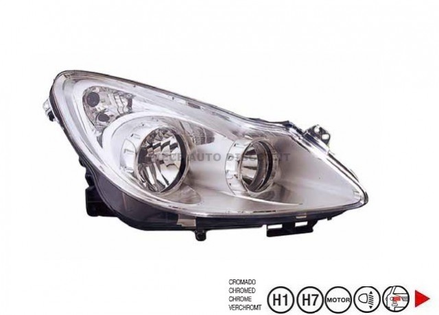 Acessar a peça Farol direito H1+H7 [Cromado]