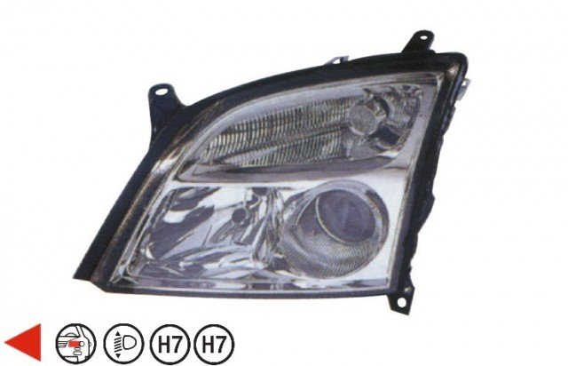 Acessar a peça Farol esquerdo eletrico base cromada h7+h7+py21w+w5w