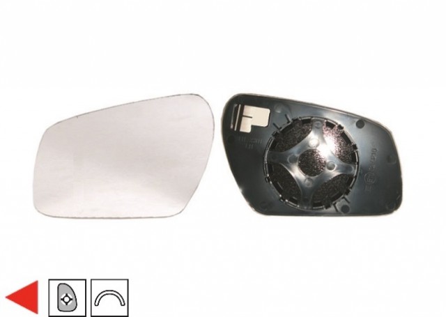 Acessar a peça Vidro com suporte esquerdo convexo, suporte redondo