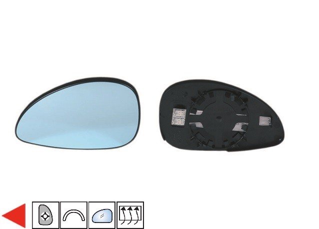 Acessar a peça Vidro com suporte esquerdo convexo, azul, termico