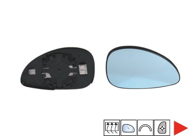 Acessar a peça Vidro com suporte direito convexo, azul, termico