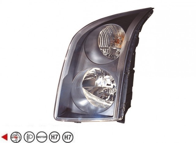 Acessar a peça Farol elétrico do lado esquerdo H7+H7+W5W