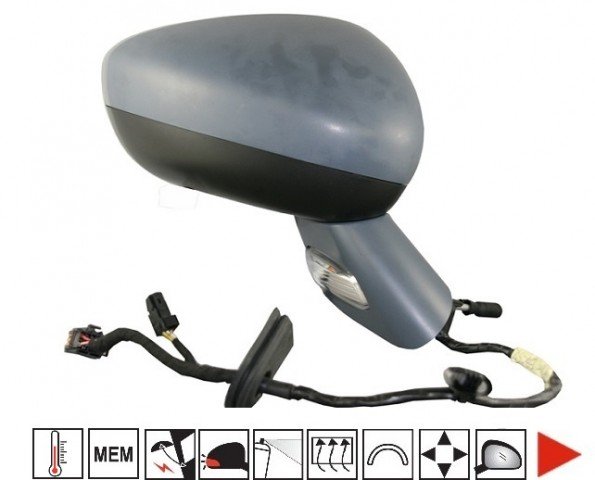 Acessar a peça Espelho retrovisor direito elétrico, convexo, aquecido, rebatível, preparado, com indicador, memória, sonda (14 pinos)