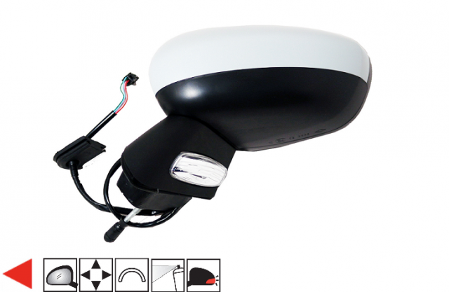 Acessar a peça Espelho esquerdo,completo,eletrico,convexo,preparado,com pisca,base preta,5pins