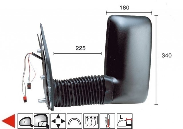 Acessar a peça Espelho esquerdo elétrico, aquecido + sonda [longo]