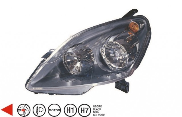 Acessar a peça Farol esquerdo H1+H7