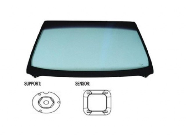 Acessar a peça Para-brisas verde controlo solar serigr. mod. base esp. sensor chuva/luz friso inf janela
