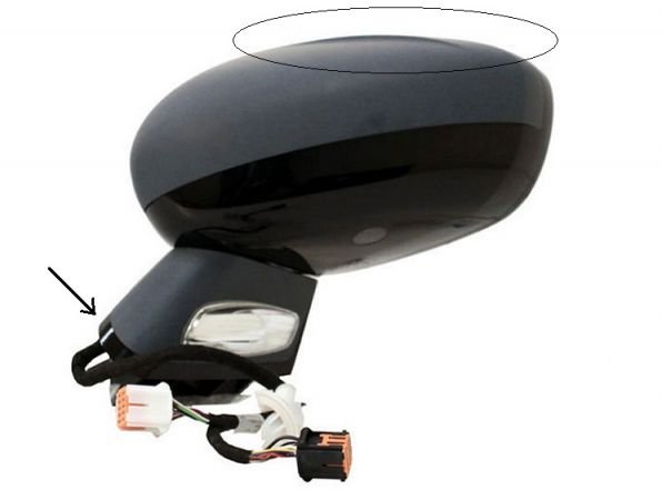 Acessar a peça Espelho esquerdo elétrico, térmico, dobrável + pisca + cortesia + memória [ondulado]