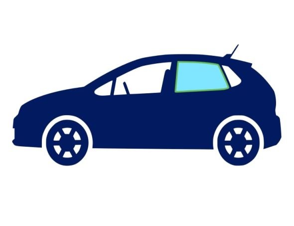 Acessar a peça Janela de vidro lateral traseira esquerda escurecida em verde