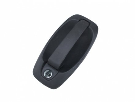 Acessar a peça Puxador porta frente esquerda preta rugosa com olho fechadura