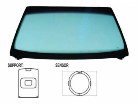 Acessar a peça Para-brisas verde acustico serigrafia modificada base espelho sensor chuva/luz janela