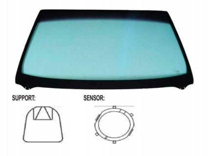 Acessar a peça Para-brisas verde serigrafia modificada base espelho sensorchuva/luz