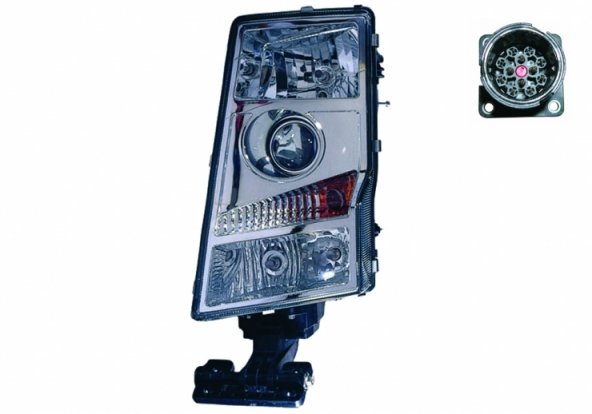 Acessar a peça Farol direito elétrico H7 + H7 + H7 + H7 (redondo - 24V)