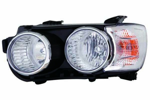 Acessar a peça Farol elétrico do lado direito, cromado, H1+H7 (motor)