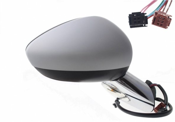 Acessar a peça Espelho retrovisor elétrico direito, convexo, preparado, com indicador, sonda, base cromada (7 pinos)