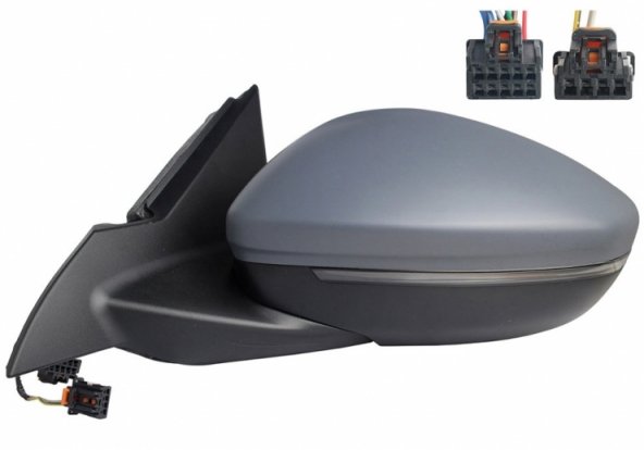 Acessar a peça Espelho retrovisor elétrico esquerdo, convexo, aquecido, preparado, rebatível, com indicador, cortesia, side (2 pinos - 10 pinos)
