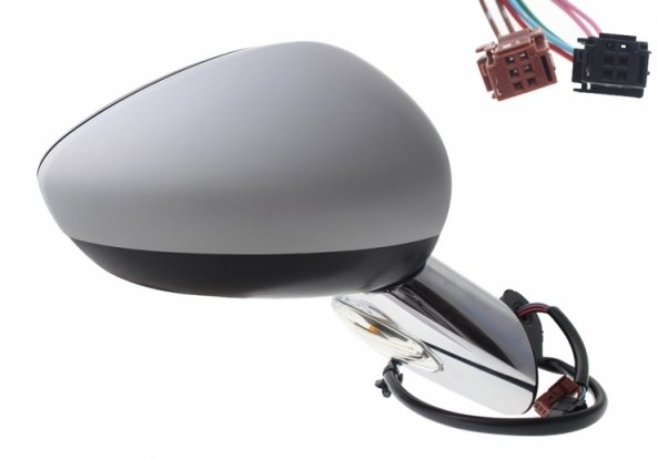 Acessar a peça Espelho retrovisor elétrico direito, convexo, aquecido, preparado, rebatível, com indicador, sonda, base cromada (11 pinos)