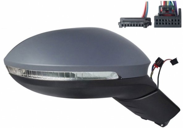 Acessar a peça Espelho retrovisor direito elétrico, convexo, aquecido, preparado, rebatível, com indicador, cortesia, memória, LED, side (13 pinos - 3 pinos)