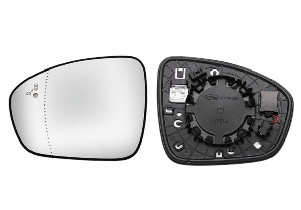 Acessar a peça Vidro + suporte do espelho retrovisor esquerdo, asférica, térmica, side (2 pinos)