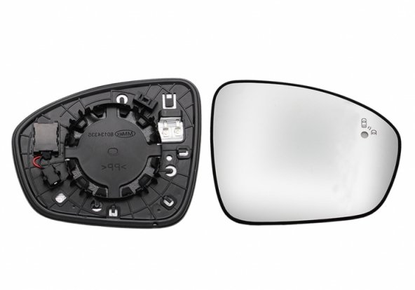 Acessar a peça Vidro + suporte do espelho retrovisor direito, convexo, aquecido, side (2 pinos)