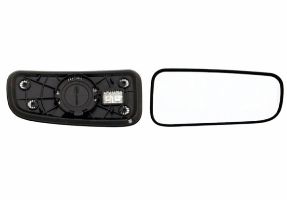 Acessar a peça Vidro + suporte do espelho retrovisor direito, ângulo morto, convexo, aquecido