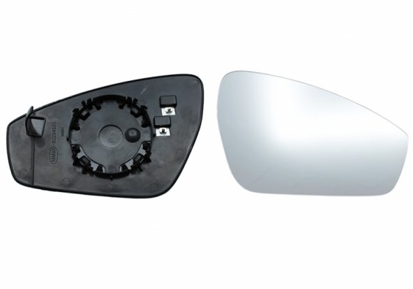 Acessar a peça Vidro + suporte espelho retrovisor direito, convexo, aquecido, com pino anti-vibração (2 pinos)