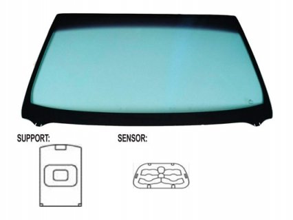 Acessar a peça Para-brisas verde serigrafia modificada base espelho sensorchuva/luz