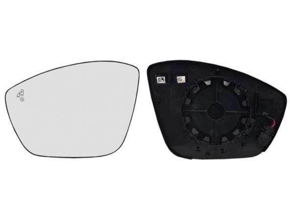 Acessar a peça Vidro + suporte do espelho retrovisor esquerdo, convexo, aquecido, side (2 pinos)