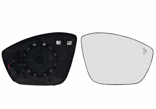 Acessar a peça Vidro + suporte do espelho retrovisor direito, convexo, aquecido, side (2 pinos)