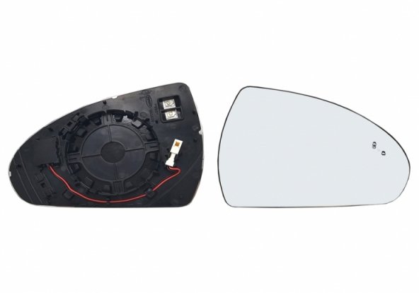 Acessar a peça Vidro + suporte do espelho retrovisor direito, convexo, aquecido, side (2 pinos)