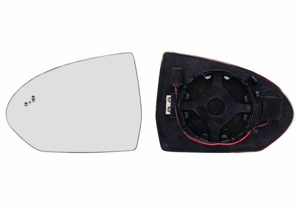 Acessar a peça Vidro + suporte do espelho retrovisor esquerdo, convexo, aquecido, side (2 pinos)