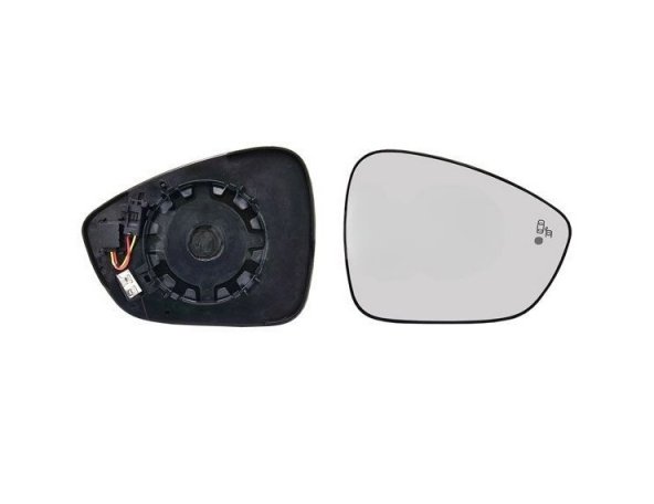 Acessar a peça Vidro + suporte do espelho retrovisor direito, convexo, aquecido, side (2 pinos)