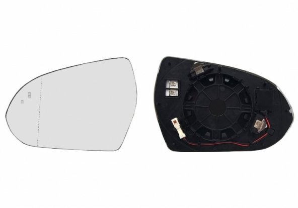 Acessar a peça Vidro + suporte do espelho retrovisor esquerdo, asférica, térmica, side (2 pinos)