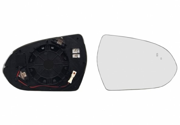 Acessar a peça Vidro + suporte do espelho retrovisor direito, convexo, aquecido, side (2 pinos)