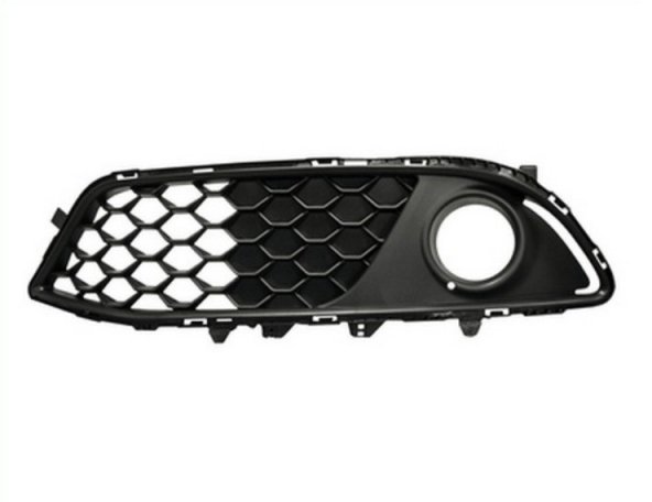 Acessar a peça Grelha para choques esquerdo, preta, orifícios farol nevoeiro