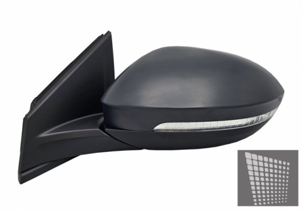 Acessar a peça Espelho retrovisor elétrico esquerdo, asférico, aquecido, preparado, rebatível, com pisca, cortesia, side (11 pinos)