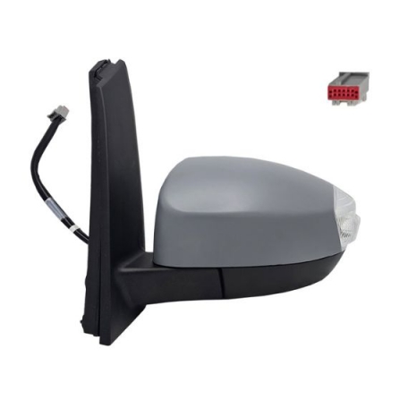 Acessar a peça Espelho retrovisor elétrico esquerdo, asférico, aquecido, preparado, rebatível, com pisca, cortesia (8 pinos)