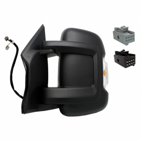 Acessar a peça Espelho retrovisor elétrico esquerdo, convexo, aquecido, rebatível, com pisca (16W), sonda (12 pinos) (braço curto)